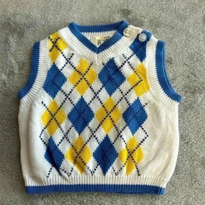The  Children’s Place - Knit argyle styled sweater vest. Size 0 to 3 months